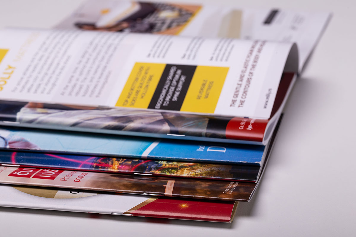 brochures, catalogs, magazines