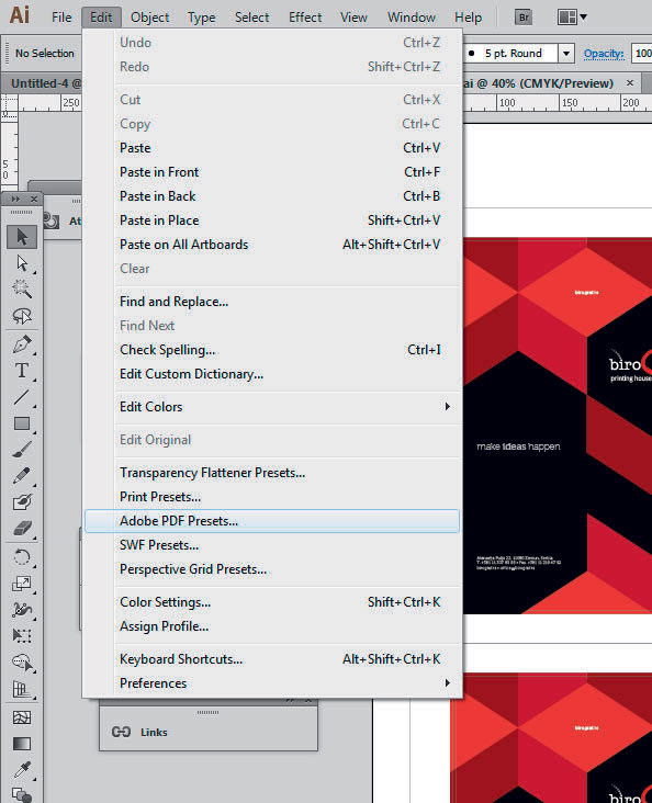 Inserting a color profile in Illustrator